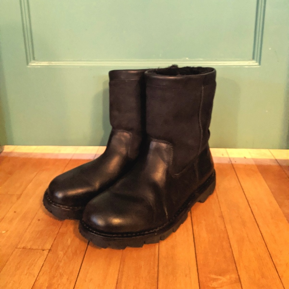 Black Leather Ugg boots